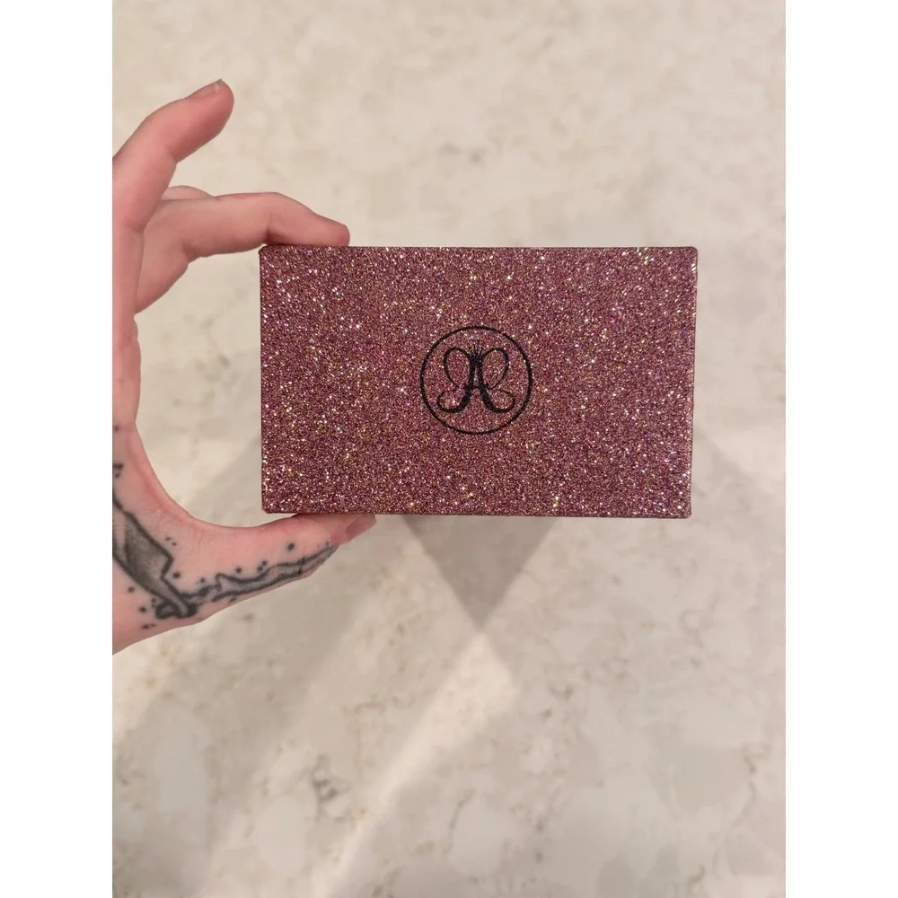 Anastasia Beverly Hills Pink Glitter Makeup Case 2 Drawer Vanity Organizer Box